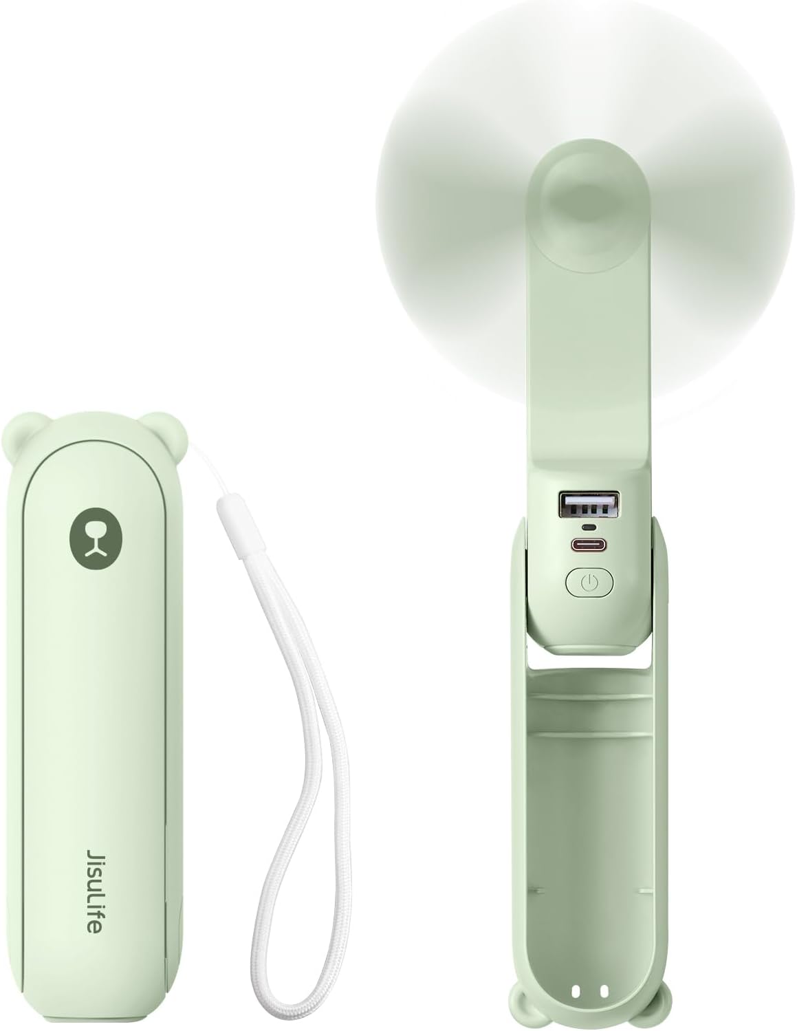 JISULIFE - Mini ventilateur portatif 3 en 1, avec batterie externe