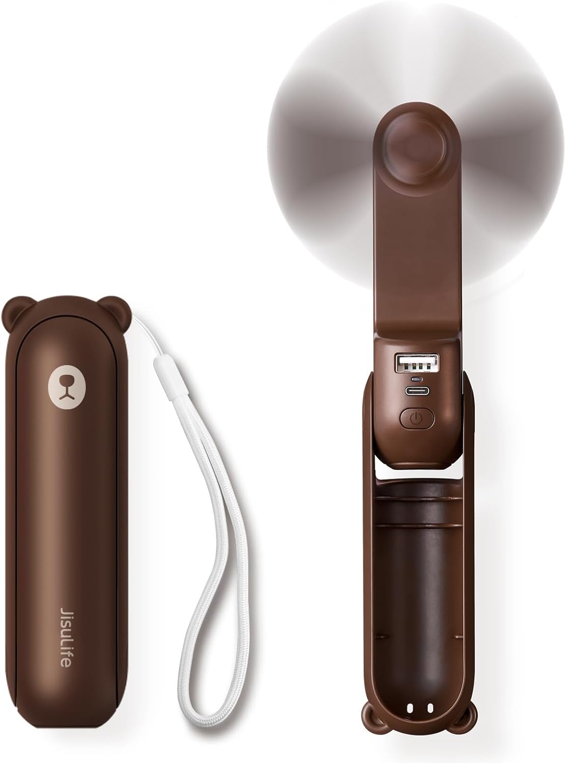 JISULIFE - Mini ventilateur portatif 3 en 1, avec batterie externe