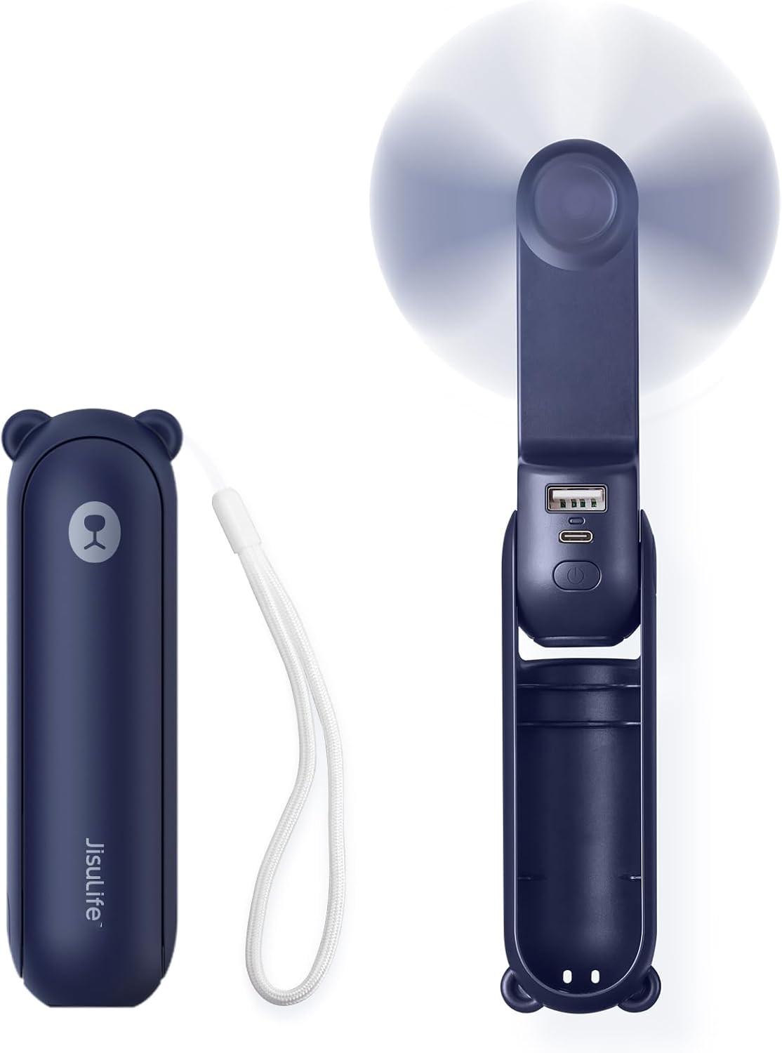 JISULIFE - Mini ventilateur portatif 3 en 1, avec batterie externe